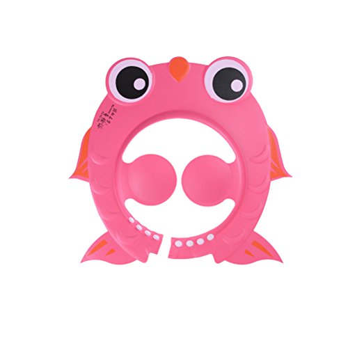 Ioffersuper 1 Pcs Cartoon Wash Hair Shield Protector Baby Kids Safe Bathing Shower Cap Shampoo Hat Pink