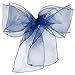 SARVAM FASHION Elegant Organza Chair Sashes Sheer Fabric Sashes for Weddings, Parties, and Special Events – (Pack of 10 Pieces, Navy Blue)