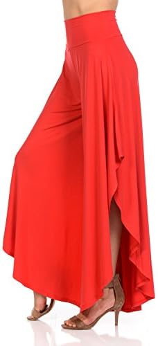 JDJ CO. Women's Layered Wide Leg Flowy Cropped Palazzo Pants, 3/4 Length High Waist Palazzo Wide Legs Capri Pants