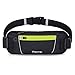 FREETOO Running Belt, Running Waist Pack Bounce Free Waist Pouch Exercise Workout Belt for Women&Men, Ideal for Apple iPhone 8/7/6s/6 (Black&Green) (Slim)