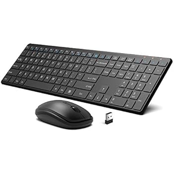 Wireless Keyboard and Mouse Combo, WisFox 2.4G Full-Size Slim Thin Wireless Keyboard Mouse for Windows, Computer, Desktop, PC, Laptop Mac