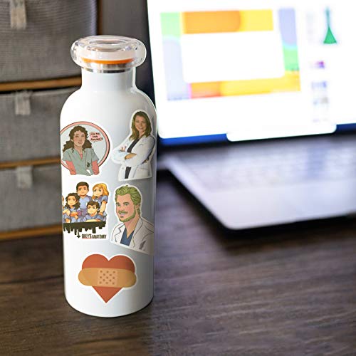 Grey\'s Anatomy Stickers, 50 Pcs Vinyls Waterproof Sticker of Water Bottle Hydroflasks Laptop Luggage Skateboard Decal Bicycle Snowboard Refrigerator for TV Show Fans