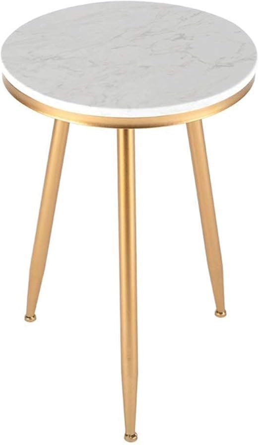 Amazon Com Weiyue Small Coffee Table Mini Marble Small Round Table Stools Small Apartment Side Living Room Sofa Corner Bedside Desk Color Gold Color Gold Size 40x59cm Kitchen Dining