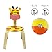 iPlay, iLearn 10 Inch Kids Solid Hard Wood Animal Chair, Stackable Wooden Finished, Preschool, Daycare, Bedroom, Playroom, Nursery Seat, Giraffe Furniture Stool for Toddlers, Children, Boys, Girls