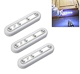 [New Generation] Ilyever Set of 3 Touch-Activated Stick-on Super Bright 4-Led Battery-0perated Touch Tap Light for Attic Basement Garage Cellar Path Stairs