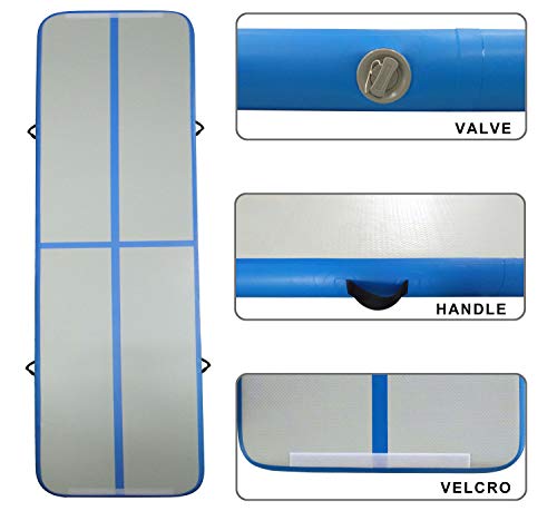 Aqua Plus Inflatable Air Track Tumbling Mat 3.28ft,10ft,13ft,17ft,20ft,23ft,26ft,30ft,33ft,36ft,40ft Gymnastics Airtrack 4,8 inches Thickness Exercise Training Mat Cheerleading Yoga Beach Boat Board - Thumbnail 3