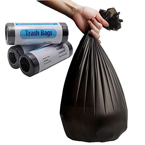 FANMAOUS Kitchen Garbage Bags 4 Gallon 90 Counts in Total Strong Durable Trash Bags for Home Bathroom Office (30 Counts/Roll, Black)