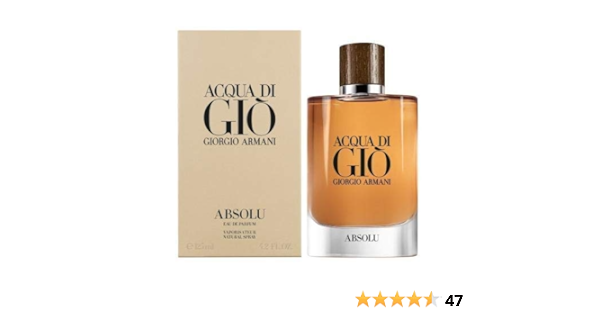 Giorgio Armani Acqua Di Gio Absolu For Men 4 2 Oz 125 Ml Eau De Parfum Spray Beauty Personal Care Amazon Com