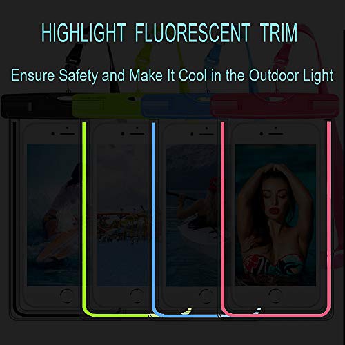 image for GLBSUNION Waterproof Phone Case, 4 Pack Universal Waterproof Pouch Dry