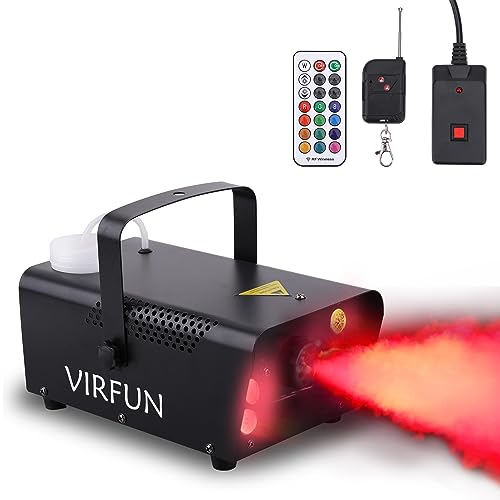 Fog Machine, 6 LED Lights with 12 Colors Effect, VIRFUN Smoke Machine