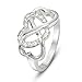 925 Sterling Silver Cubic Zirconia Infinity and Heart Ring