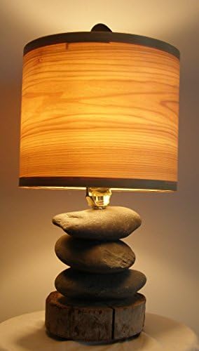 Alaka Beach Stone lamp with driftwood base