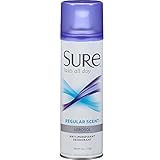 Sure Anti-Perspirant Deodorant Aerosol Spray Regular Scent 6 oz (Pack of 9)