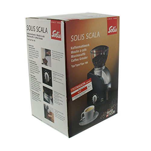 Solis Elektrisches Kaffeemahlwerk, 13 Mahlstufen, 1-10 Tassen, Antistatikeinrichtung, Scala Classic, Schwarz – Bild 7