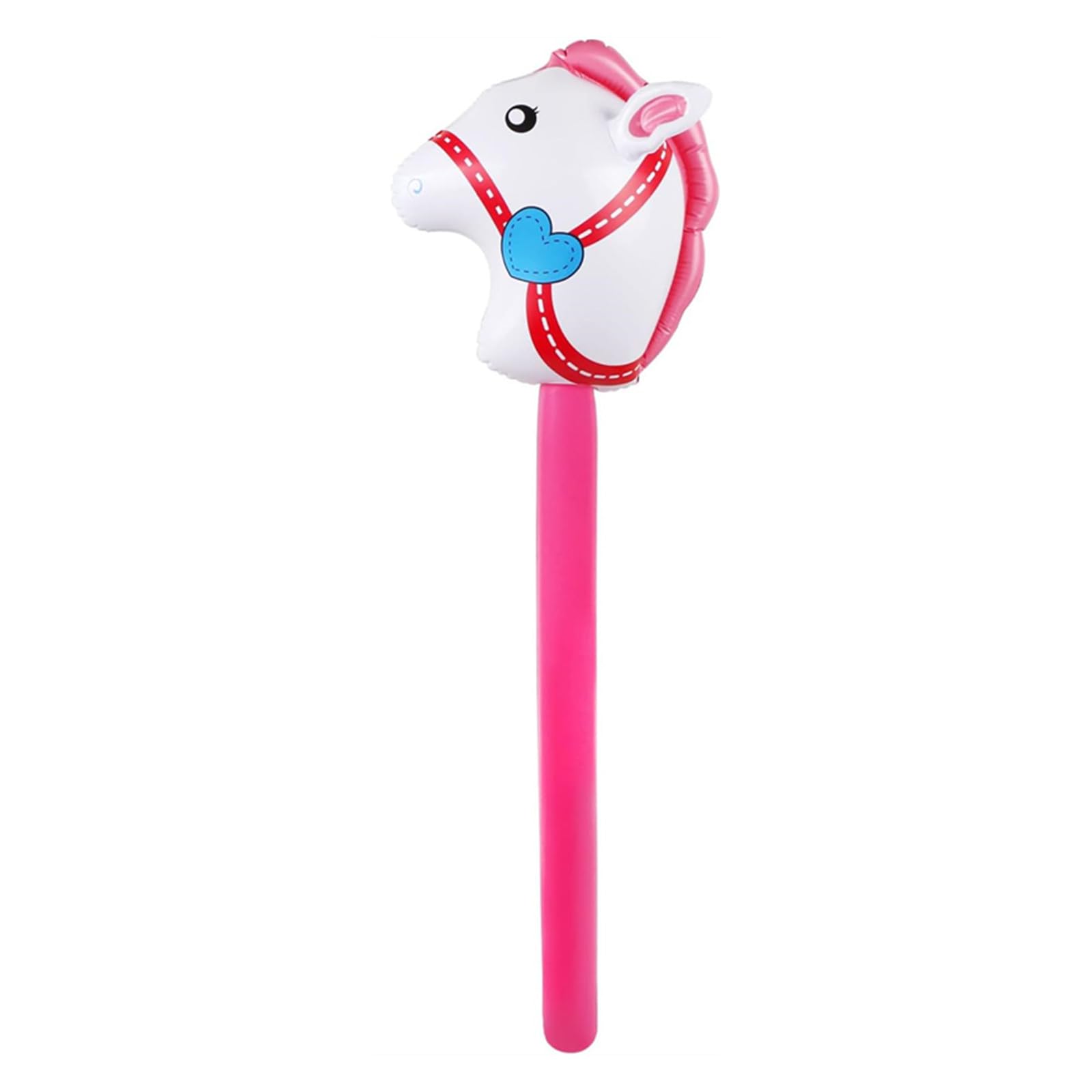 EVERMARKET 1Pcs 37 Inches Inflatable Horse Stick Balloons Pony Stick for Christmas Horse Themed Birthday Party Decoration Party Favour Props Inflatable Horse Costume Sticks (Pink)