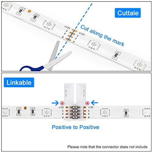 Led Strip Lights, 16.4ft/5M SMD5050 Waterproof RGB Strip Lights, Led Color Changing Strip Lighting with 44 Key Remote Controller Flexible Strip Lights for Home Kitchen Bed Bar Decor