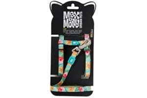 MAX & MOLLY URBAN PETS Max and Molly Adjustable Cat Harness and Leash Set - Escape-Proof Cat Harness with Leash for Outdoor Walking and Exploring, Soft Padded Double Stitched Material (Hibiscus Flower)
