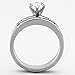 Marimor Jewelry His and Her 3 Piece Stainless Steel 1.65 Carat Cubic Zirconia Bridal Set and Men's Classic Wedding Band