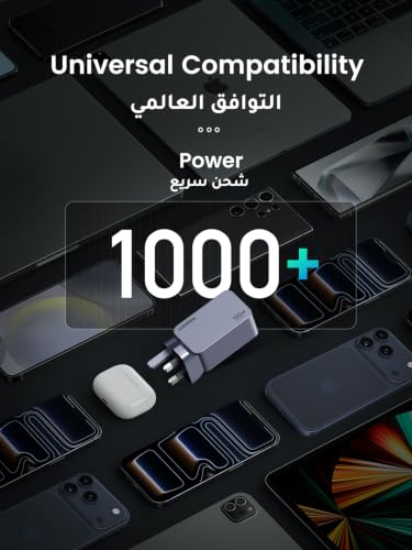 UGREEN Nexode Pro 100W Type C Charger, GaN II Tech 3-Port Laptop Power Charing Adapter Fast Wall Charge Plug Compatible for MacBook Air, Dell XPS, iPad, iPhone 17 Pro Max, 45W Samsung S25/S24 Ultra