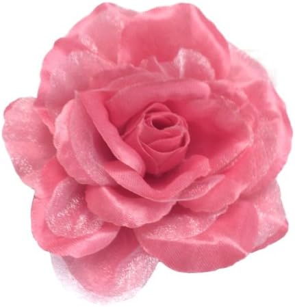 Cuteque International CQA106-COLONIAL PINK 3-Piece Packed Satin Organza Rose Embellishment, 4-Inch, Colonial Pink