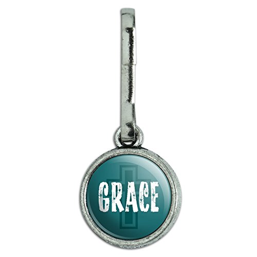 Antiqued Charm Clothes Purse Luggage Backpack Zipper Pull Inspirational - Grace Religious Christian
