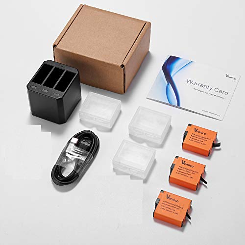 Vemico Battery Gopro Hero 7/6/5 1500mah Replacement Batteries (3 Pack