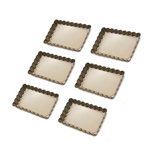 HOMOW Non-stick Pizza Pan, Quiche Pan With Removable Bottom, Removable Loose Bottom Quiche Pan, Tart Pie Pan, Heavy Duty Pan (5"X3"X0.8"(6PCS))