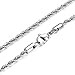 Besteel 4mm Mens Womens Stainless Steel Twist Rope Chain Necklace 24 Inch