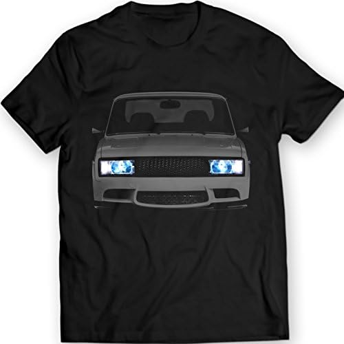 Lada VAZ 2105 T-shirt Tuning Riva Lights 100% Cotton Holiday Gift Birthday (XL, Black)