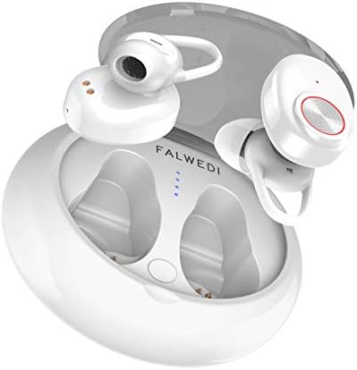 Wireless Earbuds, Falwedi True Wireless Earbuds, Mini Bluetooth Earbuds with Charging Case, Stereo Bass TWS Bluetooth Headset Microphone Cell Phone, Wireless Bluetooth Headphones (White)