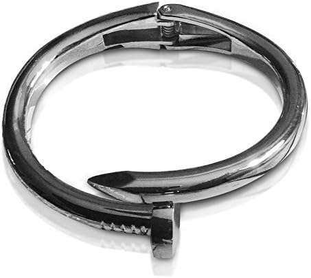 Thick Nail Bracelet – Designer Inspired – Great for Men and Women –1 Year Guarantee (Silver)
