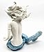 Beautiful Ocean Goddess Maya Blue Tailed Mermaid Holding Pearl Shell Figurine Home Decor Nautical