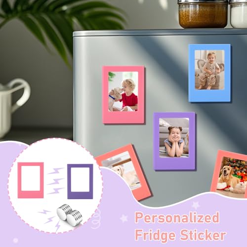 Gugxiom Marco para Fotos Magnetico, Mini Nevera, Mini Portafotos Magnético, Marco Tamaño Carta, Mesa de exposición de fotografías para la oficina en casa (20, Color)