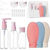 Maggidea Travel Bottle Set, 13PCS Travel Bottles for Toiletries, Leak Proof Refillable Squeezable, Empty Containers with Bag for Toiletries, Cosmetic, Shampoo, Conditioner, Lotion