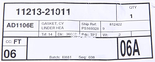 TOYOTA 11213-21011 Gasket, Cylinder HEA