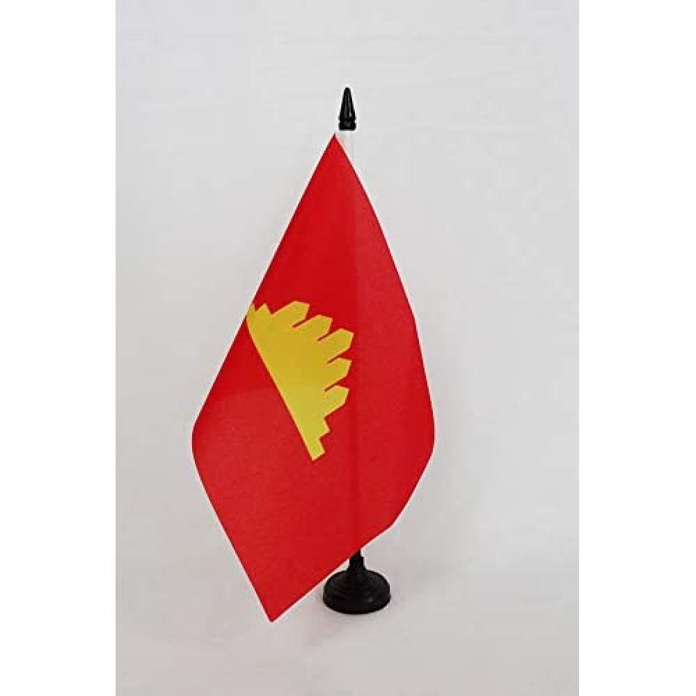 AZ FLAG People's Republic of Kampuchea Table Flag 5'' x 8'' - historic cambodian Office Decoration 100% Polyester 21 x 14 cm - Mini Desk Flag with Pole and Black Plastic Base