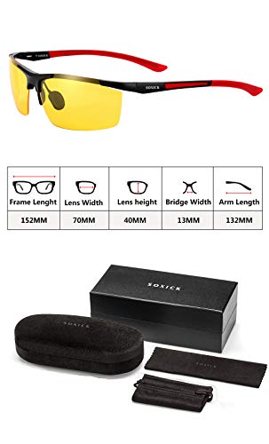 SOXICK Night Vision Glasses for Driving - Adjustable Polarized HD Driver Glasses For Men Women