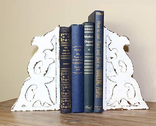 SAM + OLLIE FURNISHINGS Antique Style Corbel Finial Bookend, Chippy White Wood (8.5"x5"x1.5") - Thumbnail 2