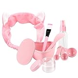 URfashion Facial Mask Bowl 10 in 1 Cat Shape Headband Spray Brush Stick Spatula Puff Measure Spoon Lady face Skin Care Mask Mixing Tool Sets