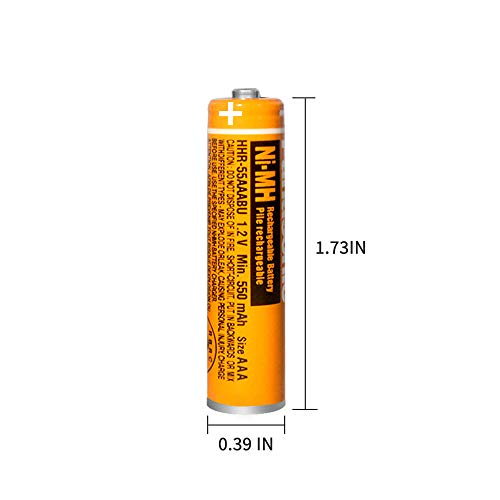 8 Pack HHR-55AAABU NI-MH Rechargeable Battery for Panasonic 1.2V 550mAh AAA Battery for Cordless Phones