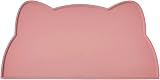 Septillar Cat Food Mat Silicone Non Slip Waterproof 44x25 Coral Pink