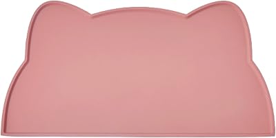 Septillar Cat Food Mat Silicone Non Slip Waterproof 44x25 Coral Pink
