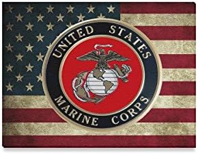 Christmas/New Year Home Decor USMC United States Marine Corps Pattern Home Decoration Canvas Prints- 16x12 Inch(One Side)