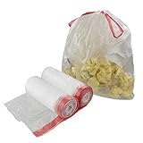 Pekky 13 Gallon Clear Drawstring Trash Bags (120 Counts/2 Rolls)