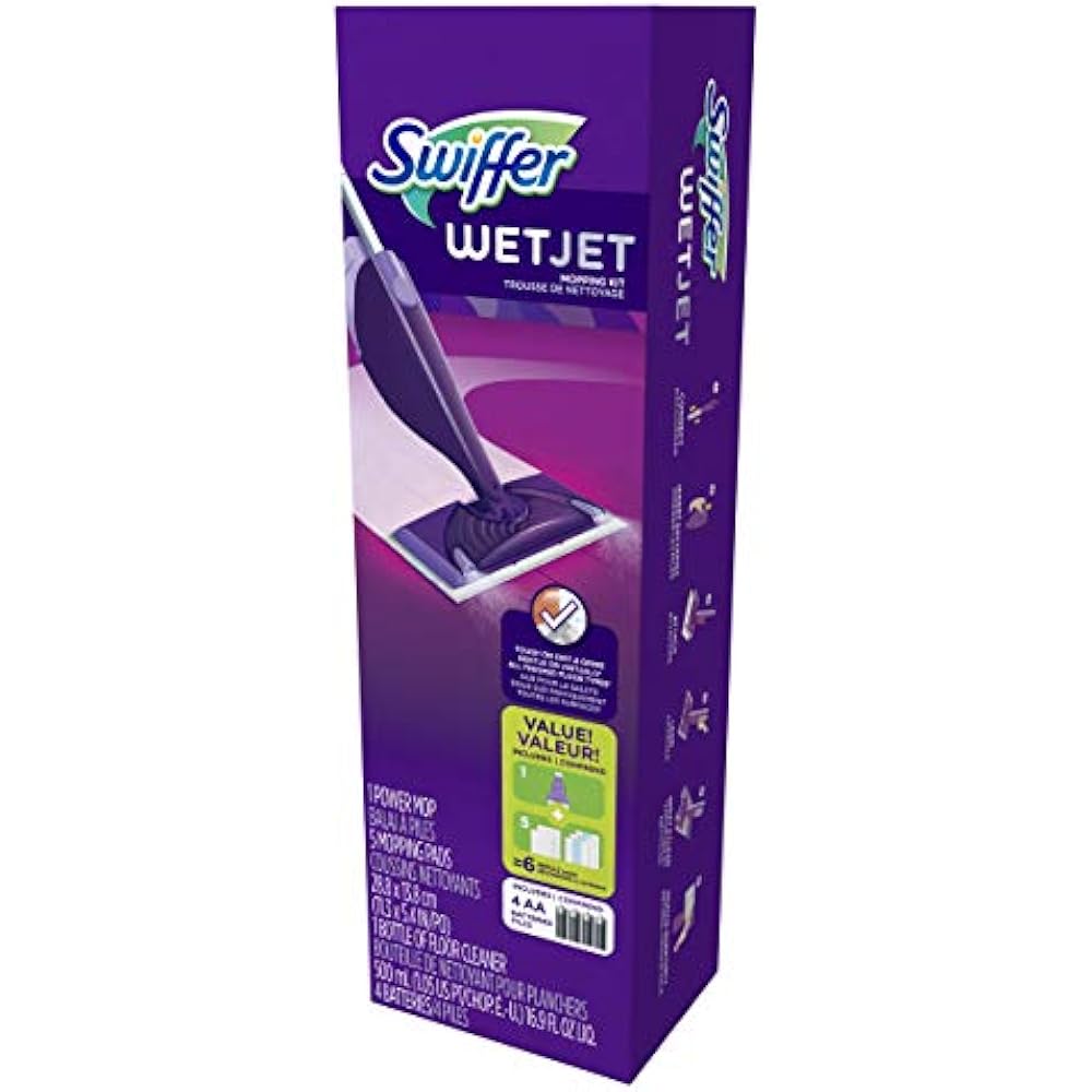 Swiffer WetJet Hardwood Floor Spray Mop Cleaner Starter Kit, Includes 1