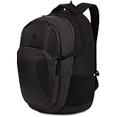 SwissGear FusionPro Laptop Backpack, Laptop Bag Fits Most 17-Inch Laptops, Commuter Friendly Trolley Sleeve, Ideal for Work, Travel or School - Black/Charcoal (19-Inch)