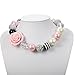 FINREZIO 2 Pairs Cute Chunky Bubblegum Necklace and Bracelet set for Girls