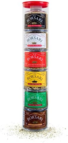 Borsari Gourmet Seasoning Gift Set, Includes 6 All Natural Gluten Free Seasoned Salts