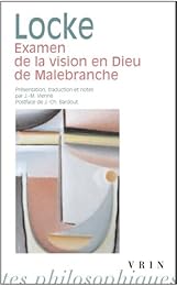Examen de la vision en Dieu et autres notes critiques concernant Malebranche