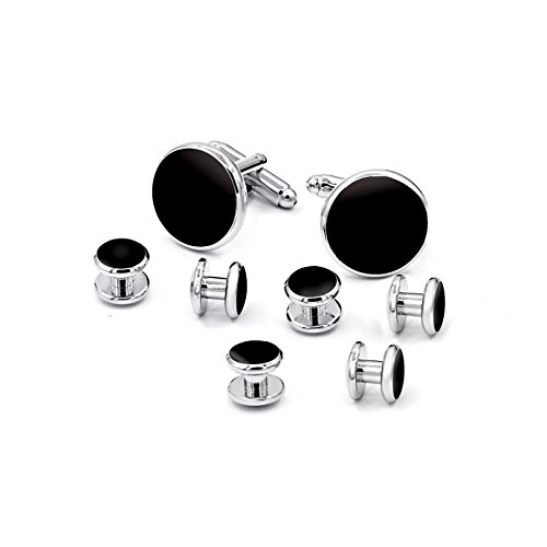 Zealmer Cufflinks and Studs Set for Tuxedo Shirts Business Wedding 2 Cufflinks 6 Studs Valentine's Day